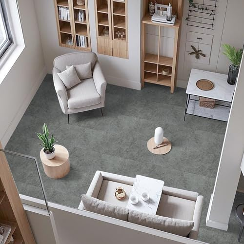 Vinylboden Selbstklebend Extra Abriebfest, PVC Bodenbelag Selbstklebend | Extra Abriebfest, Wasserdicht Grau Marmor-Effekt für Küche, Badezimmer, Schlafzimmer