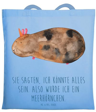 Mr. & Mrs. Panda Laptoptasche Einhorn Meerschweinchen - Geschenk, Tasche, Einkaufstasche, Unicorn, Schultertasche, Jutebeutel, Meerschwein, Tote Bag, Schultasche, Einhörner, Meericorn