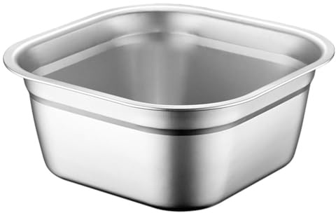 Ciieeo Bassin En Acier Inoxydable Carré 10.63 Pouces Bol À Mélanger Profond Pour Lavage Fruits Légumes Cuisine Polyvalente