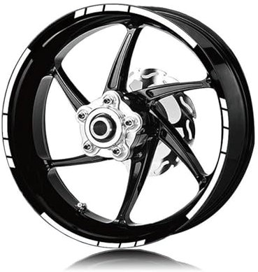 Felgendekoration Motorrad-Reifen Und Felge, Reflektierender Dekorativer Aufkleber, Kombi-Räder-Aufkleber-Set Für Z650 Z 650 Z650 Langlebig und attraktiv(Reflective white)