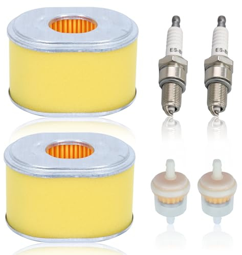 AUMEL 2PC Filtre à air pour Honda moteur GX160/200/120/140 5,5/6,5HP avec Bougie d'allumage Filtre à essence la tige Tondeuse à gazon 17210-ZE1-517