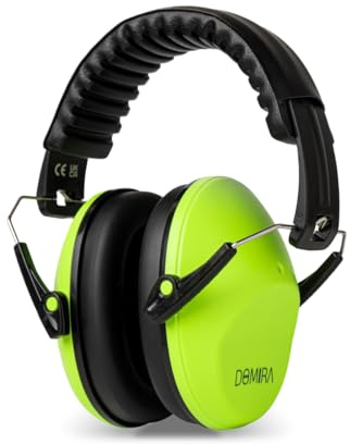 DOMIRA Ear Defenders – Noise Cancelling Ear Muffs For Kids – Hearing Protection, Shooting Ear Defenders, Autism Headphones, Soundproof Ear Muffs For Sleeping, Work & Travel (Light Green)