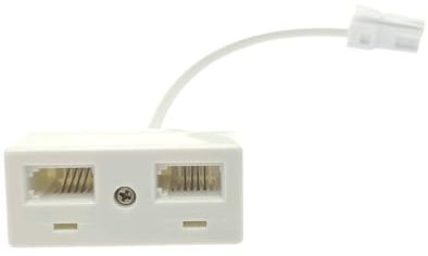JZK BT Phone Splitters Adattatore a 2 vie RJ11 per presa UK, un convertitore telefonico a doppia presa con spina maschio a 2 prese femmina, adattatore telefonico standard britannico