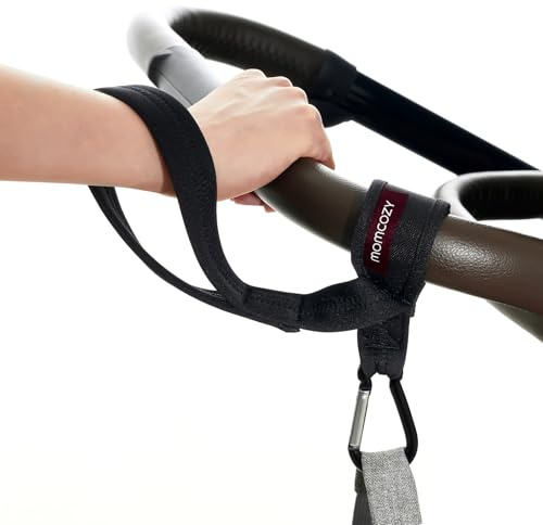 Momcozy Handle Strap for Baby Stroller | Safety Wrist Leash | Adjustable Pram Wheelchair Hand Leash | with Hooks for Storing Items | Security-Accessory for Child Safety