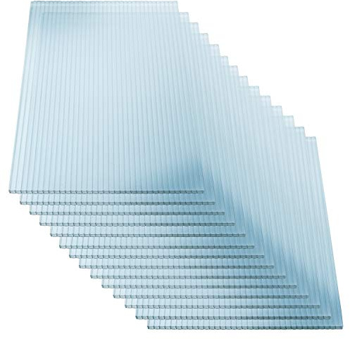 Vivodo Gewächshausplatten 8 Stk. | Hohlkammerplatten Doppelstegplatten 10mm | Platten für Gewächshaus | 605 x 1210 mm
