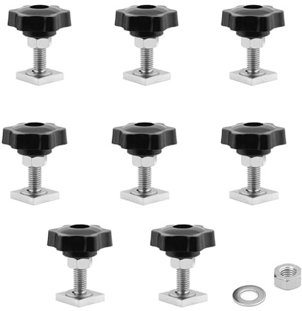 8 Sets T-Nut Adapter M8x35mm, T-Nut Nutensteine Dachträger | Edelstahl Nutensteine，Sterngriffmuttern M8 & Unterlegscheiben für Dachträger Relingträger Dachbox