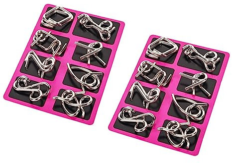 VANZACK 2sätze Knobelspiele Metalldraht-rätsel Interlock Spielzeuge Iq Puzzle Intelligenzspiel Geduldsspiele Für Junge Mädchen Und Erwachsene Kompakt Und Reisetauglich