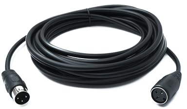 System-S S-Video Cable de 5 m DIN de 3 pines macho a hembra en negro