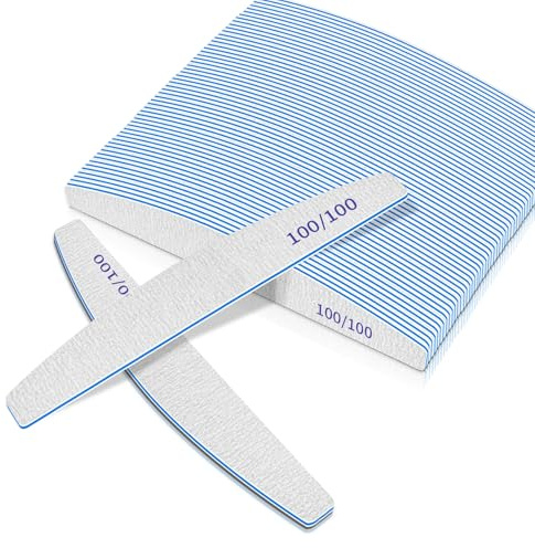 25 PCS Nail Files for Acrylic Nails, 100/100 Grit Nail File for Poly Nail Extension Gel Emery Boards Nail Files Doubled Sides Coarse Washable Nail File Manicure Tools for Home and Salon Use