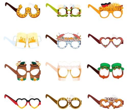 RVYEIOP 12 paires de lunette drole sur le thème de la bière, nouveau pool party, accessoires de décoration pour les fêtes d'anniversaire tropicales et les fêtes estivales sur la plage.