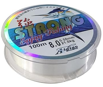 100M Nylon Fishing Line - 0.5mm Clear Monofilament Line - High Strength 21KG Fishing Wire for Sea River and Lake Fishing