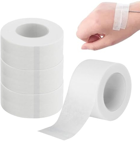 4 Rollen Medizinisches Klebeband,2,5 cm x 9,14 m,Mikroporöses und Atmungsaktives Medizinisches Klebeband,Selbstklebendes Mullband,Micropore Tape,Micropore Klebeband für Wundversorgung, Sport
