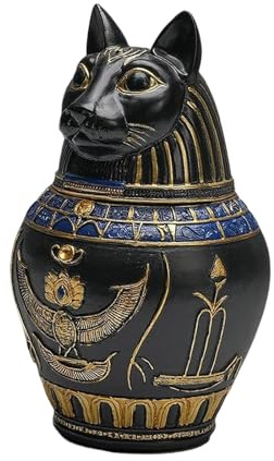 LOVIVER Urne funéraire en résine pour Animal de Compagnie, Statue, boîte à Cendres commémorative, Sculpture de du Chat Bastet, urne funéraire