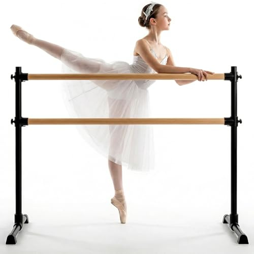 VexNook Barra de ballet doble independiente, barra de ballet ajustable en altura, barra de baile portátil con pies antideslizantes para niñas, niños, adultos, fitness, yoga, entrenamiento en casa