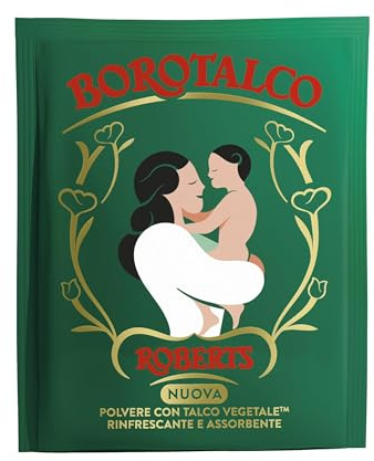 Borotalco, Polvere con Talco Vegetale, Azione Rinfrescante e Assorbente, per Pelli Sensibili, Formula 100% Vegetale, Profumo di Borotalco, Dermatologicamente Testato, Busta 70 g