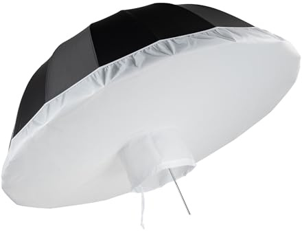 Walimex pro Parabol Reflexschirm schwarz/weiß Ø 129 cm + Diffusor – Lichtformer Set für Fotografie und Videografie