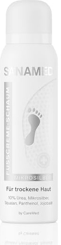 Sanamed Fuß-Creme-Schaum Mikrosilber, Fußschaum Schaum- Fußcreme bei sehr trockener Haut, 300 ml