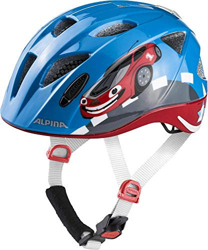 ALPINA XIMO - Leichter, Sicherer & Bruchfester Fahrradhelm Mit LED-Licht Für Kinder, red car, 49-54 cm