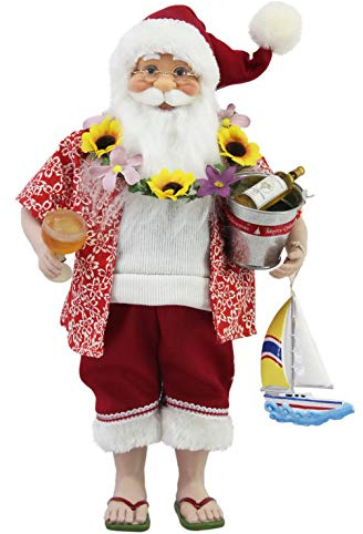 Windy Hill Collection 16 Inch Standing Tropical Santa Claus Christmas Figurine Figure Decoration 167150