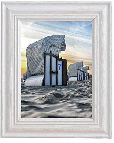 Mein Landhaus Vintage Marco de Fotos Estocolmo Im Shabby Chic Diseño Marco de Madera en Blanco con Cristal - blanco, 30x45 cm