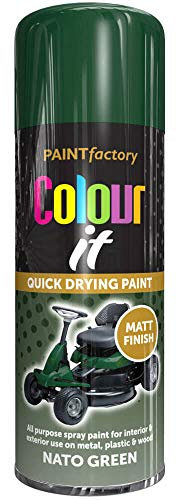Paint Factory Colour It Quick Drying Spray Paint 400ml Nato Green Matt Finish