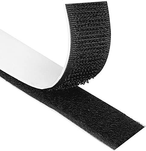 Blooven Klettband Selbstklebend 8 Meter Extra Stark, Doppelseitig Klebende mit Klettverschluss 20mm Breit Selbstklebendes Klebepad Flauschband und Hakenband (Schwarz)