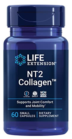 Life Extension NT2 Collagen™, Joint Health Supplement for Joint Comfort & Mobility, Gluten-Free, Non-GMO, 1 Daily, 60 Small Capsules