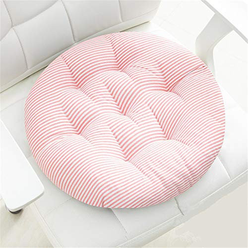 RAILONCH 2er Set Stuhlkissen, Rund Sitzkissen Baumwolle Stuhlauflage Tatami Kissen Komfortable Sitzpolster Kissen für Innen Außenbereich Chair Cushion (Rosa,35x35cm)