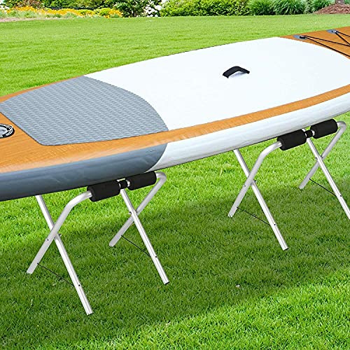 hzexun 2er Pack Tragbarer Bootsständer 75kg Tragfähigkeit Faltbares freistehendes Kajak Kanu Lagerregal Ständer Polsterung für Indoor und Outdoor Premium Zubehör für Kajaks, Kanus, SUP Paddle Boards