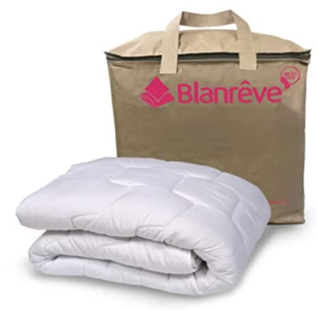 Blanrêve - Couette synthétique Légère et Respirante - Anti Acariens - pour lit de 2 personnes - 240x220 cm - Blanc - Fabriqué en France