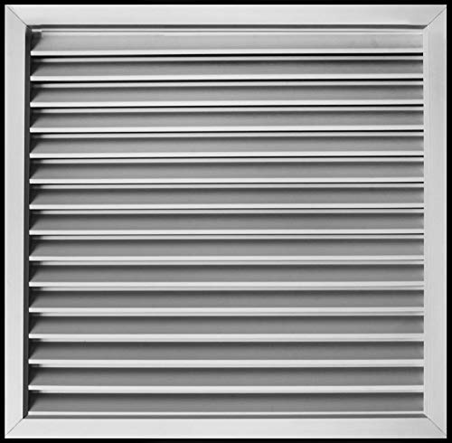 16w X 16h Aluminum Privacy Door HVAC Air Grille - V Shaped Louvers Ensure 100% View Block - Supply or Return [Outer Dimensions: 17w X 17h]