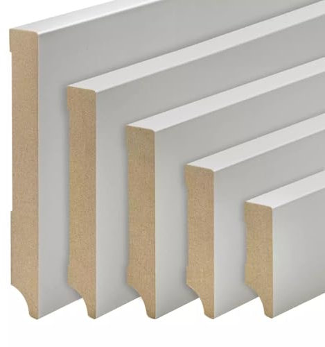 Sockelleisten Hellgrau MDF foliert Weimarer Profil 100mm