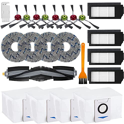 23 stycken ersättningstillbehörsset för Ecovacs DEEBOT X1 Turbo/Omni, 1 huvudborste, 2 rengöringsborstar, 4 HEPA-dammsugarfilter, 4 torkdukar, 4 dammsugarpåsar, 8 sidoborstar (23)
