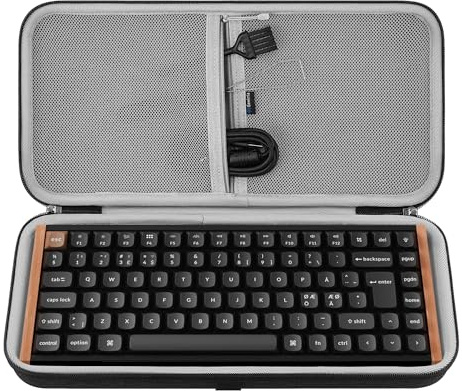 GEEKRIA Custodia per tastiera 75%, borsa da viaggio rigida per tastiera portatile wireless a 84 tasti, compatibile con Keychron K2, tastiera meccanica POP Keys