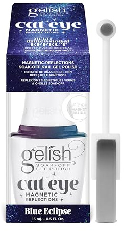 Gelish Cat Eye Magenetic Reflections Glitzer UV Nagellack Gellack (Blue Eclipse (Blau), 15 ml)