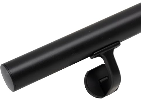 6 ft Handrails for Indoor Stairs,Deck,Slope,Modern Aluminum Handrail Set, Wall Mounted, with Zink-Alloy Brackets Aluminium Railing System,Rust Free. (Matte Black, 6FT)
