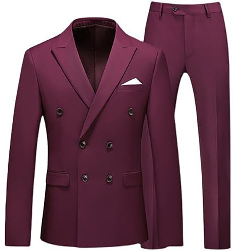 di Marca Cerimonia Nuziale da Uomo Slim Fit da Uomo, Abito Doppiopetto in Due Pezzi Superiore e Inferiore Passeggio