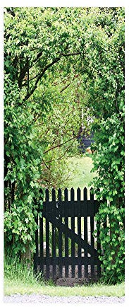 3D Türtapete Türaufkleber Selbstklebend Türfolie Poster Fototapete Türbilder Türtattoos Wasserdichte Tür Stickers für Kinderzimmer Wohnzimmer Badezimmer 80x200 cm Grüner Wald
