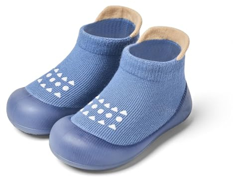 Bearbay Baby Walking Sock Shoes Infant Non-Slip Breathable Slippers with Soft Rubber Sole Baby Boys Girls Sneakers,22