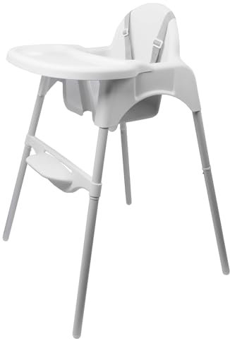 YIHAKIDS Hochstuhl Baby, 2-in-1 Kinderhochstuhl, Verstellbarer Kinderstuhl mit Tisch, Babystuhl Plastik, Kinder Essen Stuhl, Fütterungsstuhl Futterstuhl ab 6 Monate - 3 Jahre (max. 15 kg) - Weiß