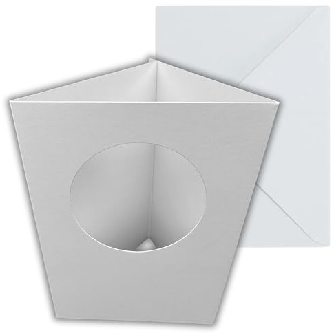 Stella Weds A6 weiße Karten mit abgerundeter Oberseite, blanko und Umschläge, dreifach gefaltet, 300 g/m², für selbstgemachte Grußkarten, Einladungen, Foto-Display und Bastelprojekte, 10 Stück