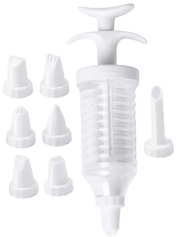 OKUMEYR Herramientas Para Repostería Reutilizable Kit Para Decorar Tartas Con Inyector De Crema y Boquillas Resistentes Para Pastelería