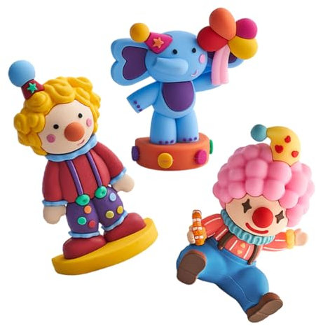 OSOLADY 3stücke Clown Miniatur-Ornamente Moos Mikro Landschaft Dekoration Clown Form Ornamente Für Schreibtisch Regal Hausdekoration