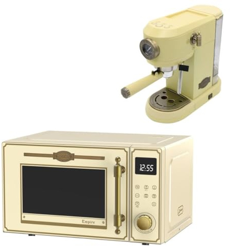 Kaiser Empire M 2530 ElfEm Four à micro-ondes 25 l avec grill à air chaud 25 fonctions + machine à café Kaiser KA 2005 ElfEm Empire Machine à expresso à porte-filtre 19 bar