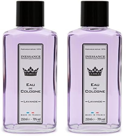 Inessance Paris - Eau de Cologne Naturelle à la Lavande Inessance Paris pour Femmes et Hommes - Fragrance Sobre et Facile à Porter - Fabriqué en France - 250ml (Lot de 2)