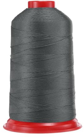 QUARKZMAN 1400 Yards Fil à Coudre en Nylon Collé Taille 420D/3 Fil à Coudre en Nylon pour Upholstery pour Leather Jeans et Weaving Craft Machine DIY Gray
