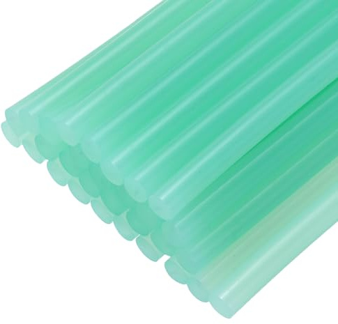 QUARKZMAN 30 Stück Heißklebestift 7mm x 100mm Heißkleber Klebestifte EVA Klebesticks Heissklebepistole für Klebepistole DIY Ersatzsticks Holz Kunststoff Handwerk Leuchtend blaugrün