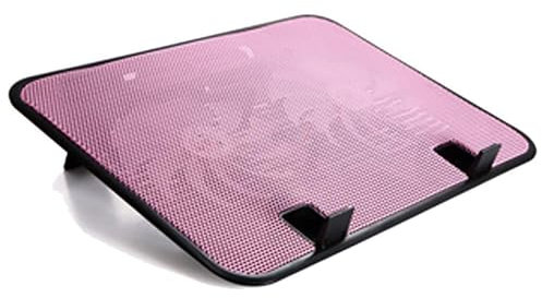 Refroidisseur pour ordinateur portable de 14 5 V - Double ventilateur USB externe - Support fin - Panneau en métal silencieux - Haute vitesse - Rose