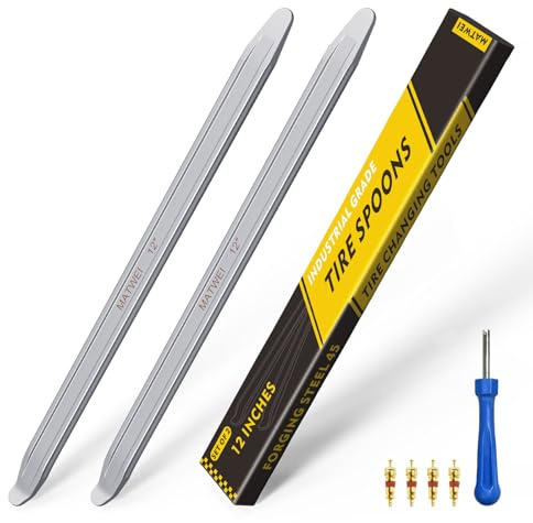 Matwei Tire Spoons Tire Iron - Industrial Strength 11.7In 2Pcs High Strength Steel Tire Removal & Changing Tool for Motorcycle, Bicycle, Lawn Mower, Scooter, Small Vehicles