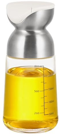 Vucchini 265 ml Olivenöl-Spenderflasche | Schwerkraftsensor, mit automatisch öffnendem/schließendem Ausgießer, tropffreies 360° für Küche, Restaurants